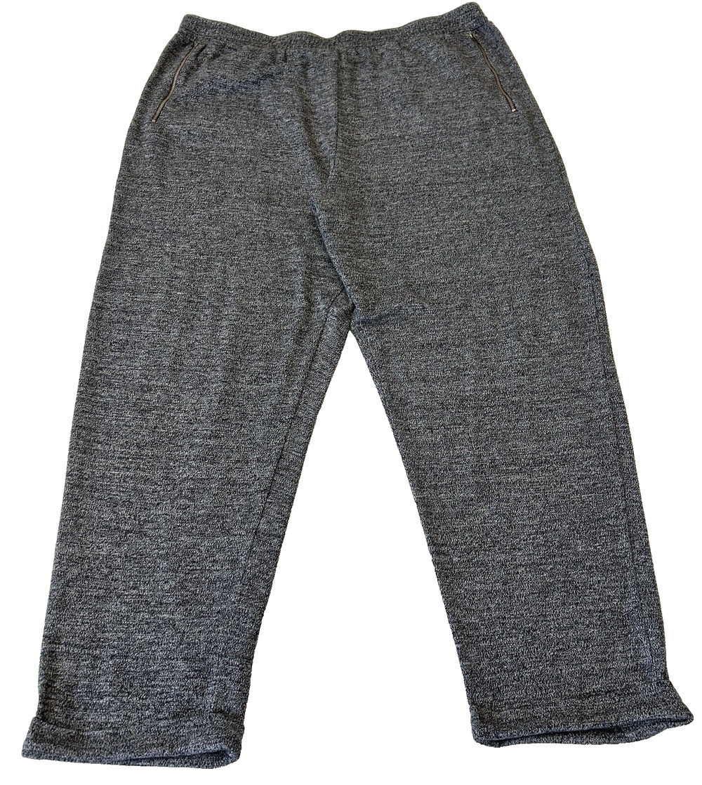 Soft Surroundings Knit Jogger Gray Marled Sz XL PULL On Zip Pockets Stretch